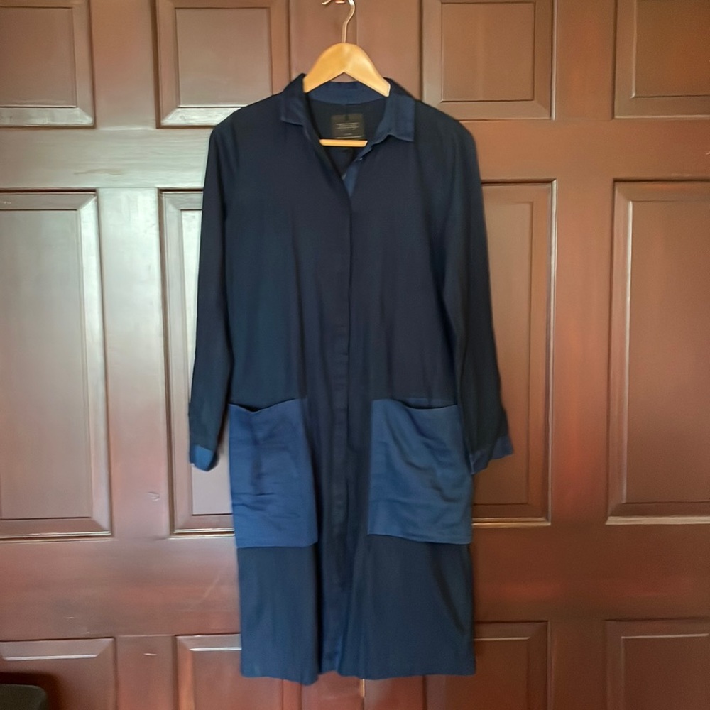 Zara denim midi shirt dress with pockets size XS